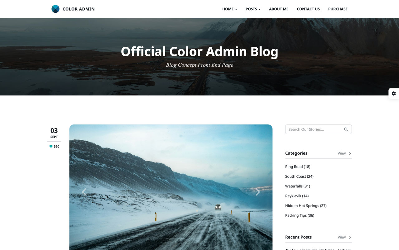 Color Admin Blog Version