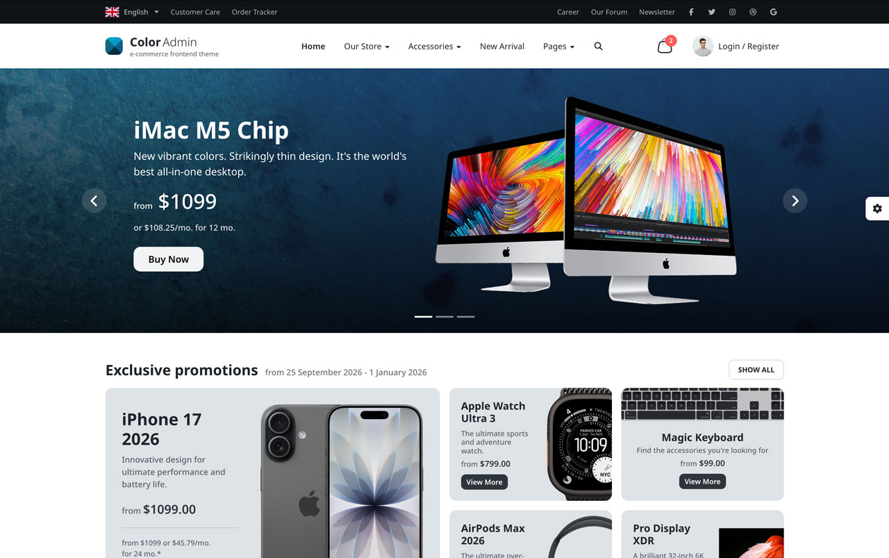 Color Admin E-Commerce Version