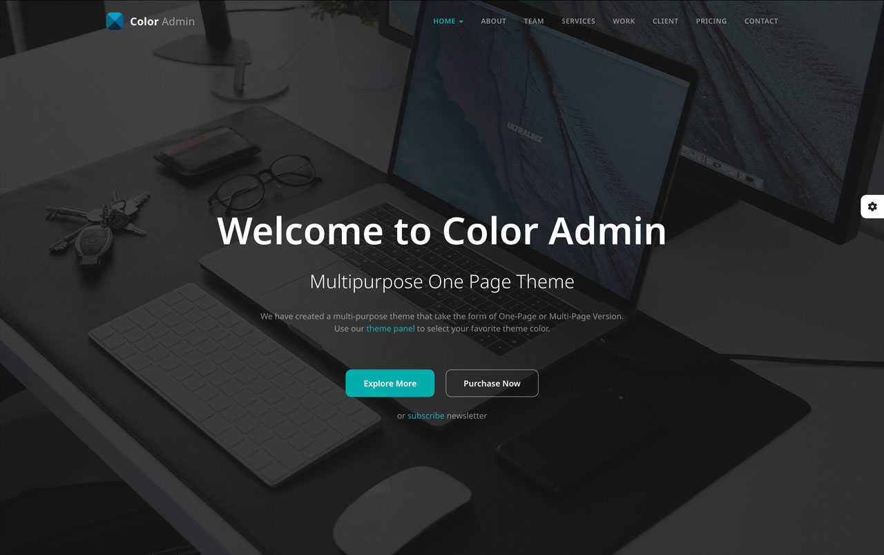 Color Admin One Page Parallax Version